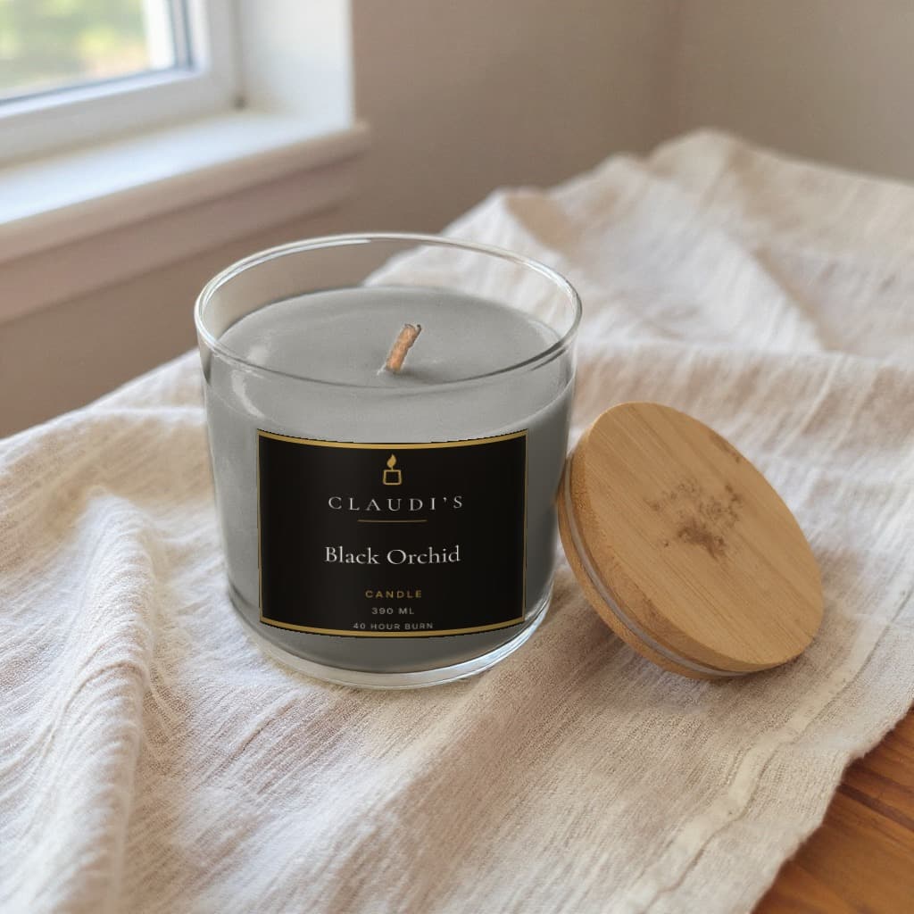 Black Orchid — Bamboo Jar, 390ml · Cotton wick — candle by Claudi's