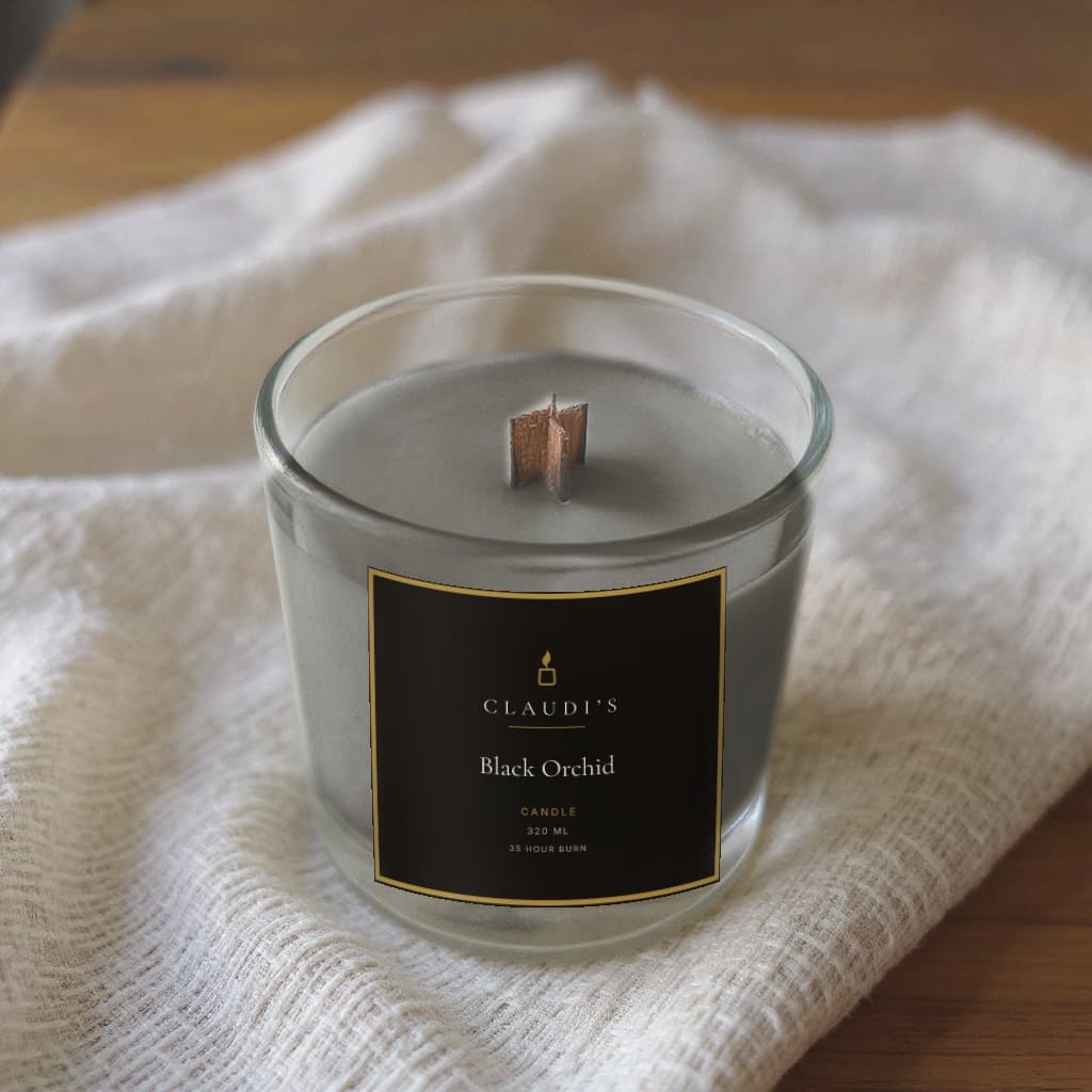 Black Orchid — Tumbler, 320ml · Cross-wooden wick — candle by Claudi's