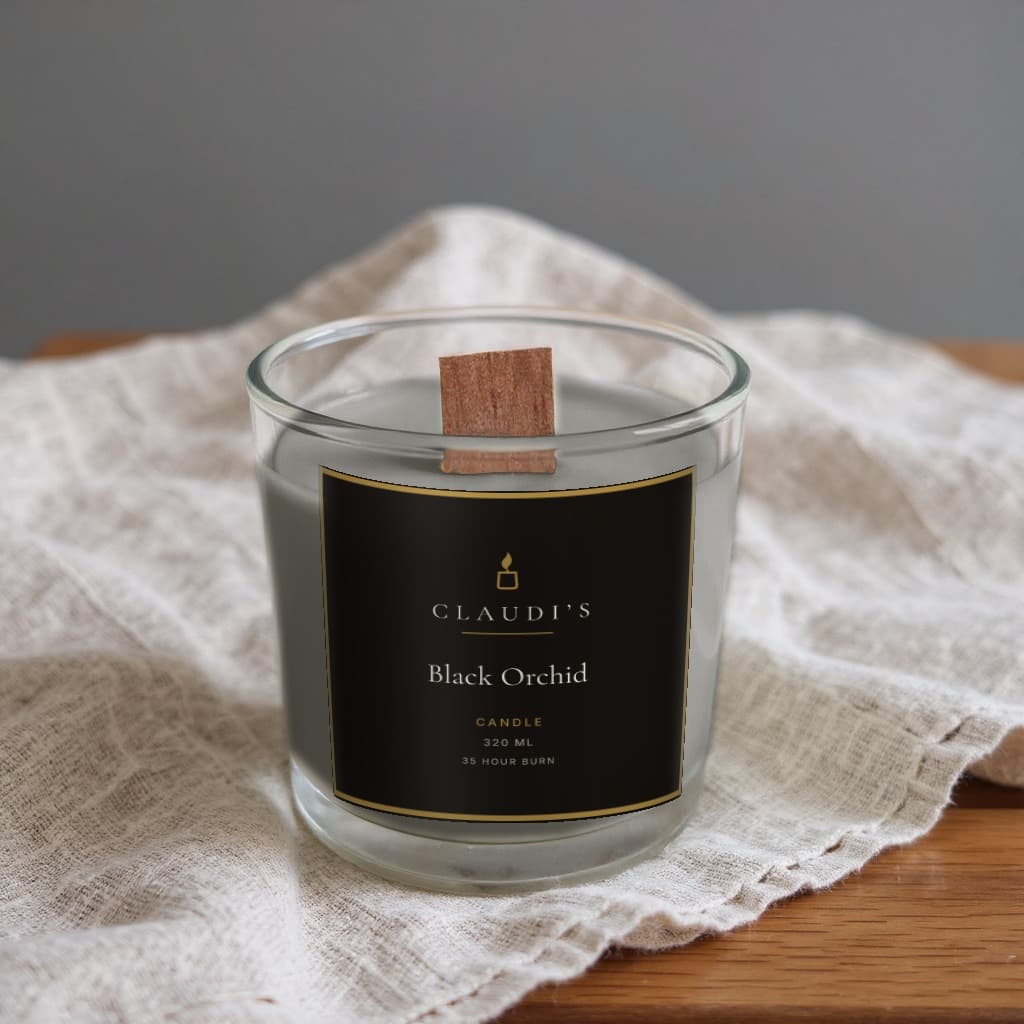 Black Orchid — Tumbler, 320ml · Wooden wick — candle by Claudi's
