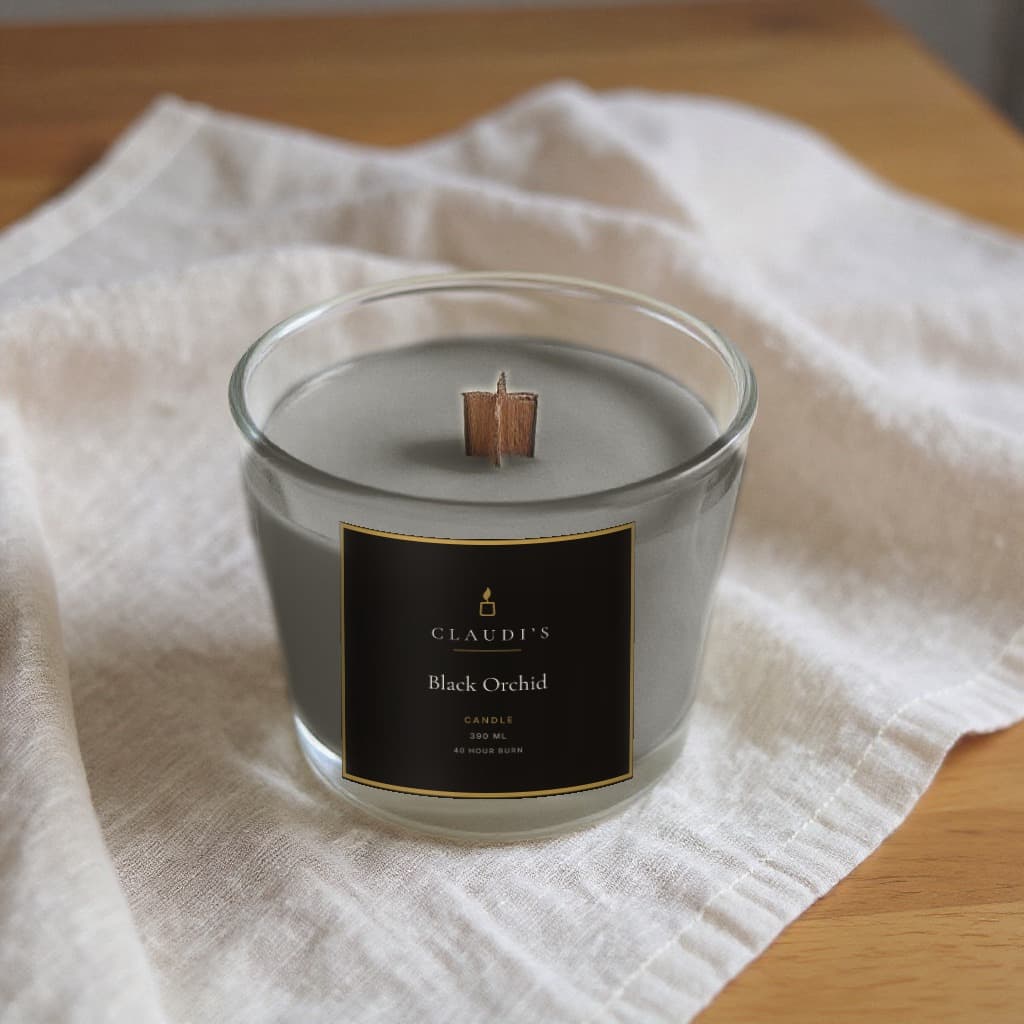 Black Orchid — Tumbler, 390ml · Cross-wooden wick — candle by Claudi's