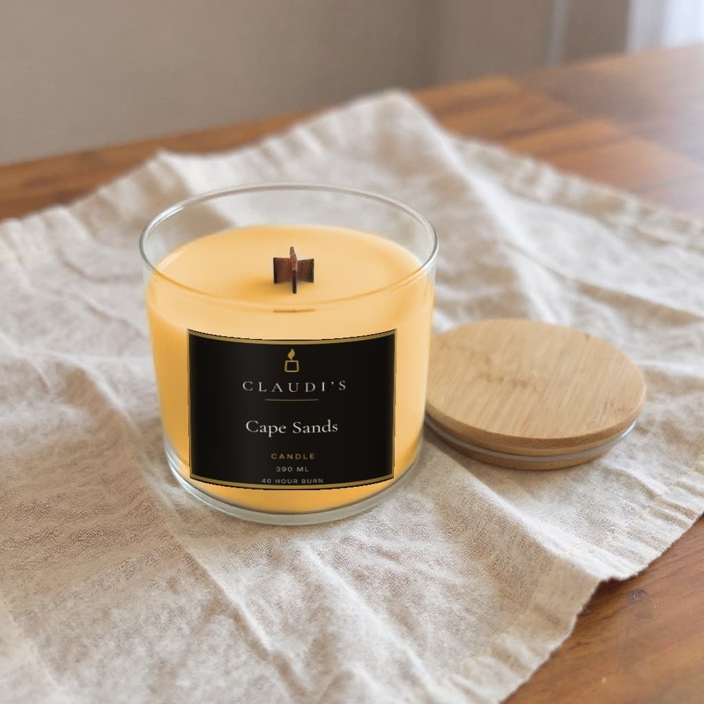 Cape Sands — Bamboo Jar, 390ml · Cross-wooden wick — candle by Claudi's