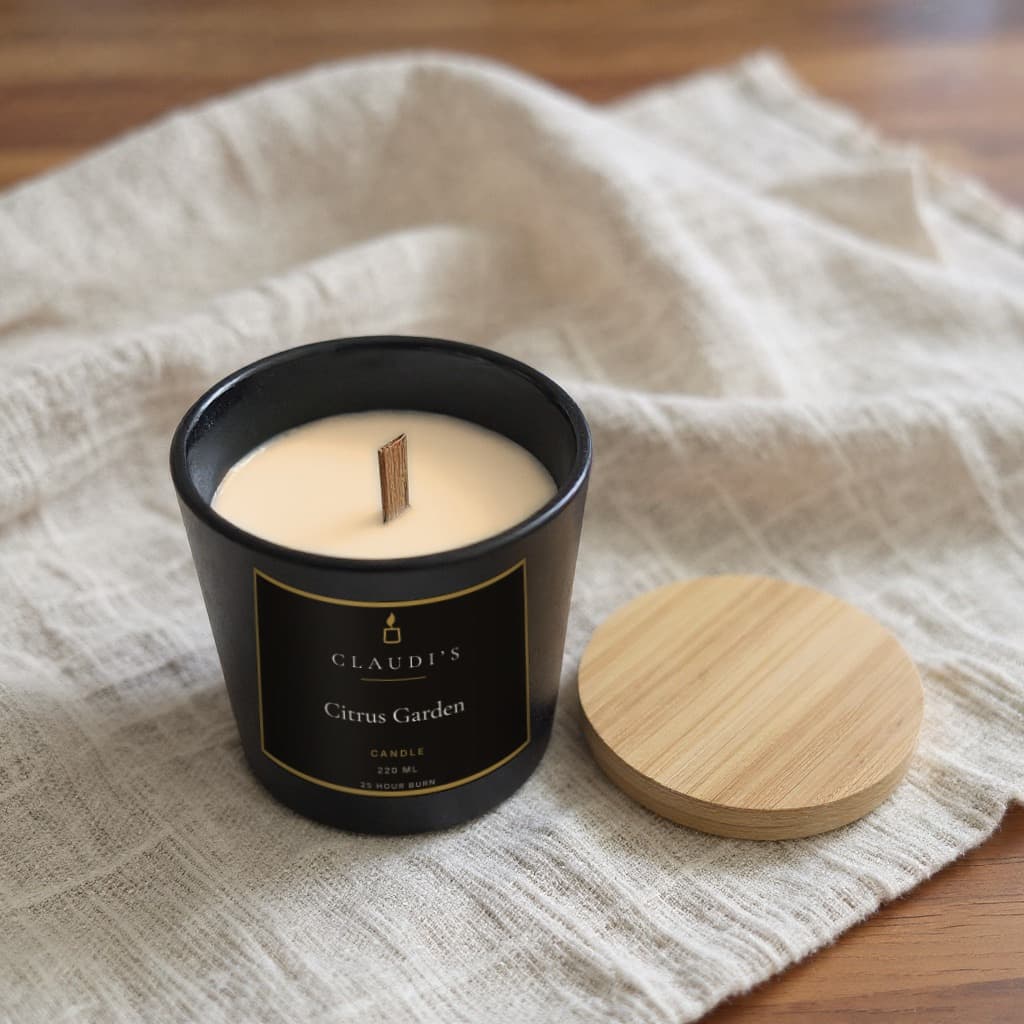 Citrus Garden — Bamboo Jar, 220ml · Wooden wick — candle by Claudi's