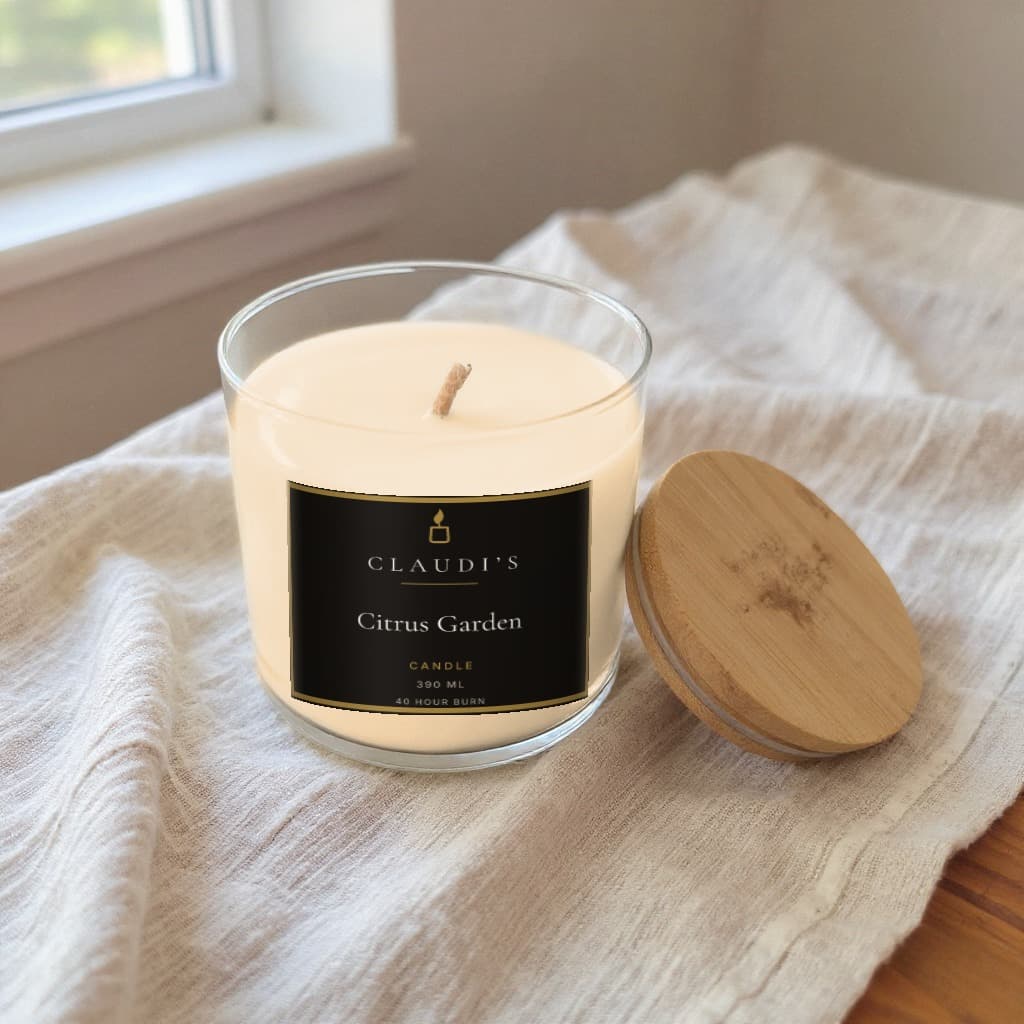 Citrus Garden — Bamboo Jar, 390ml · Cotton wick — candle by Claudi's
