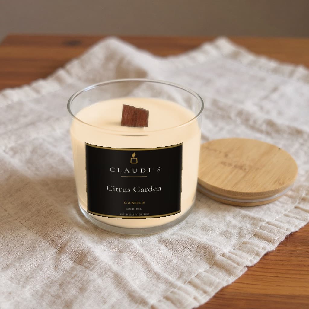 Citrus Garden — Bamboo Jar, 390ml · Wooden wick — candle by Claudi's