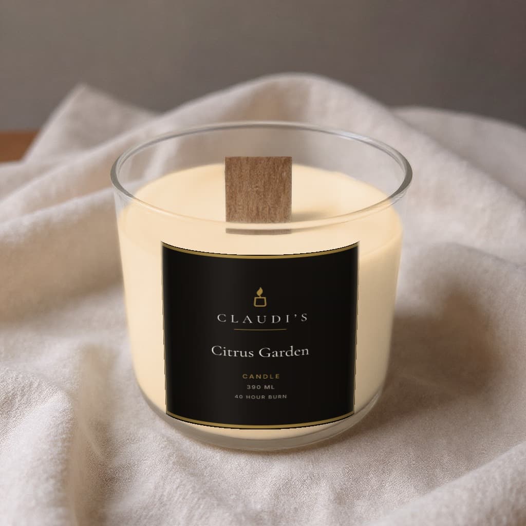 Citrus Garden — Tumbler, 390ml · Wooden wick — candle by Claudi's