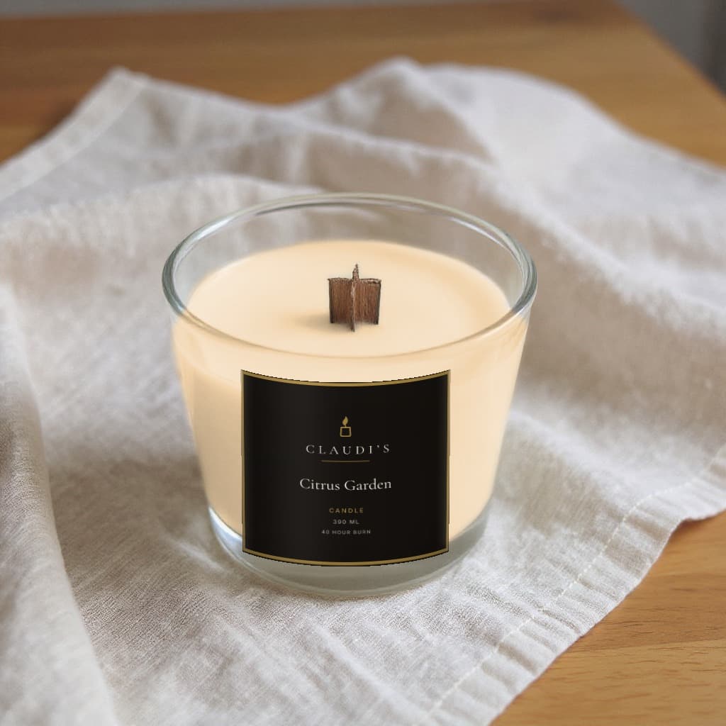 Citrus Garden — Tumbler, 390ml · Cross-wooden wick — candle by Claudi's
