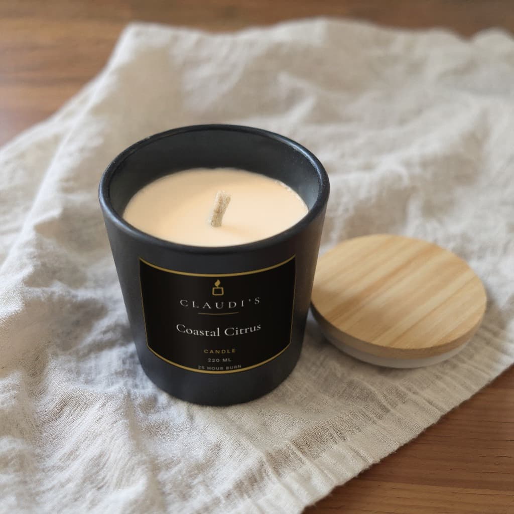 Coastal Citrus — Bamboo Jar, 220ml · Cotton wick — candle by Claudi's
