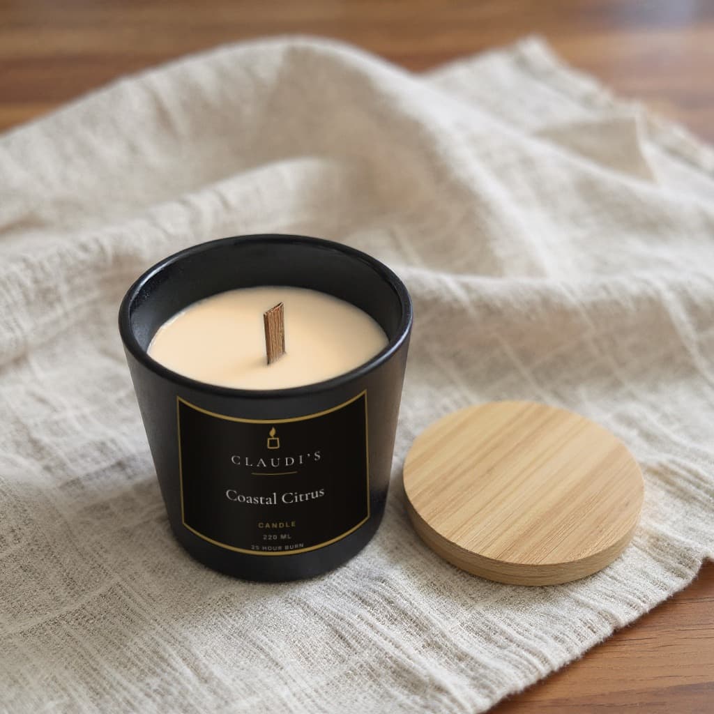 Coastal Citrus — Bamboo Jar, 220ml · Wooden wick — candle by Claudi's