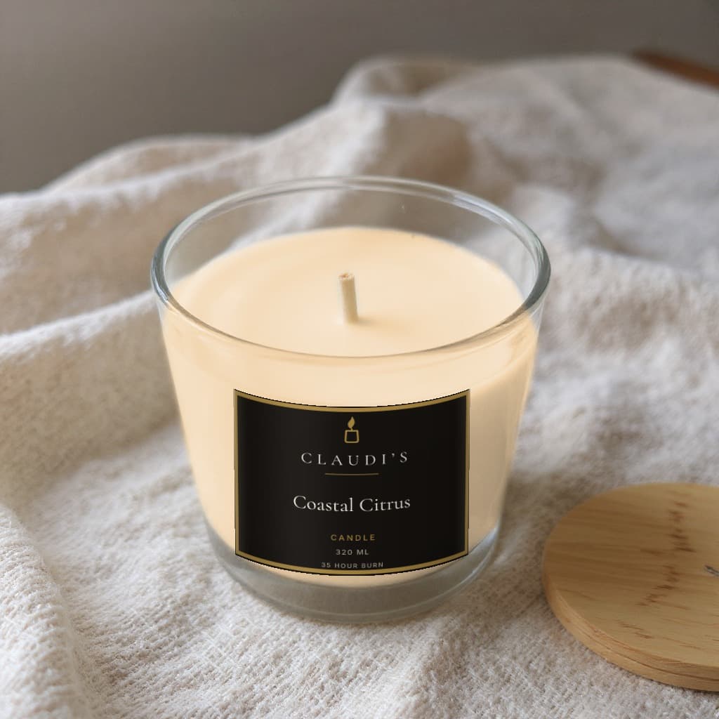 Coastal Citrus — Bamboo Jar, 320ml · Cotton wick — candle by Claudi's