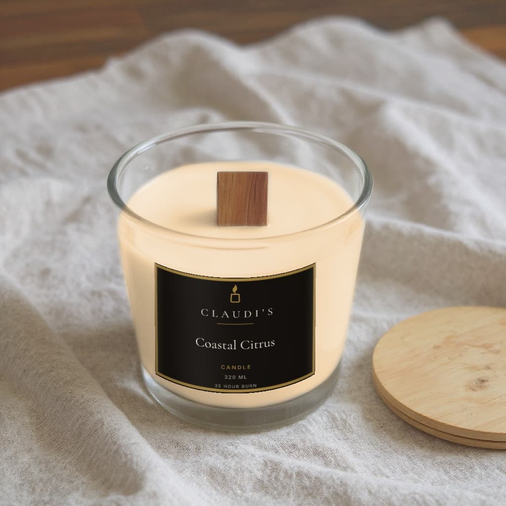 Coastal Citrus — Bamboo Jar, 320ml · Wooden wick — candle by Claudi's