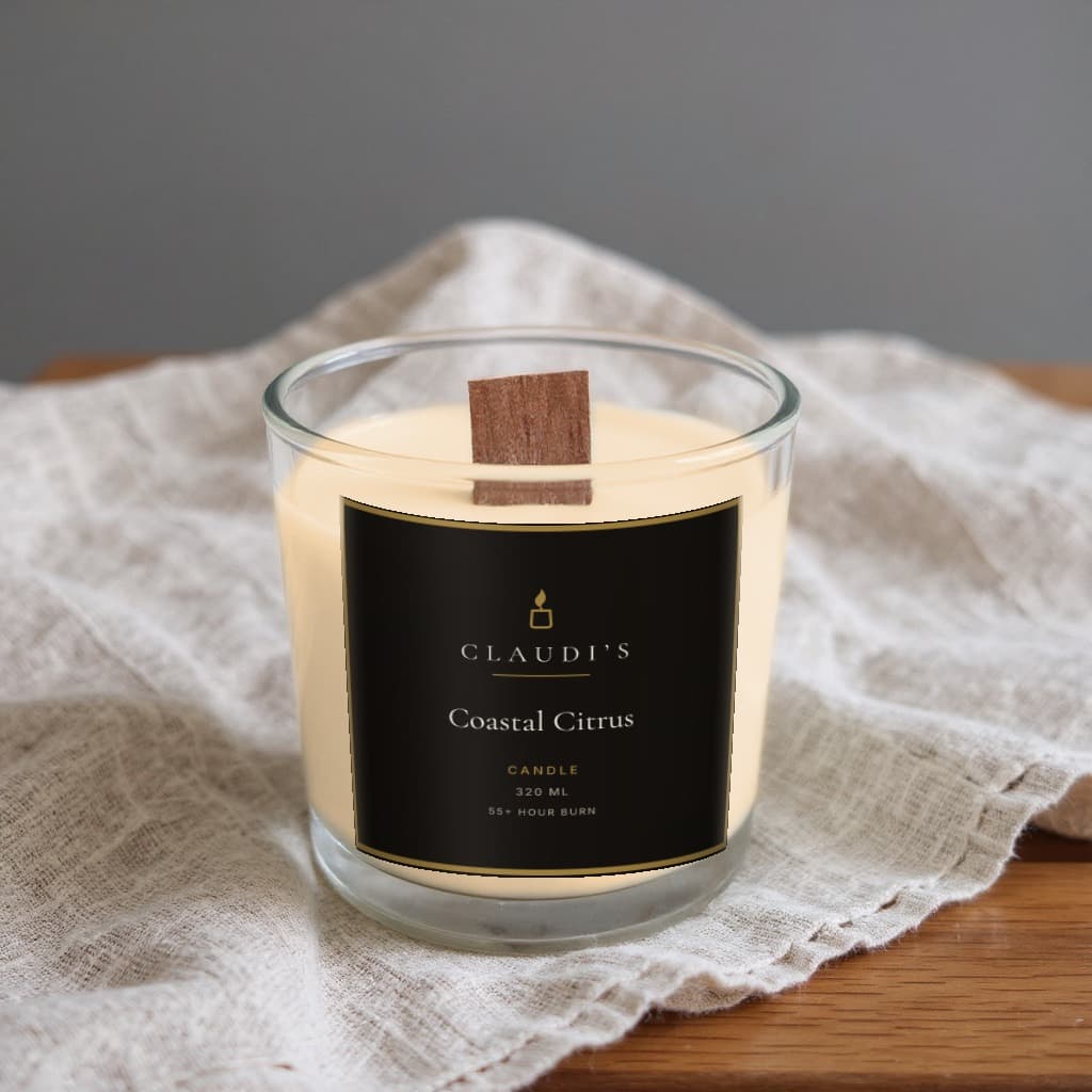 Coastal Citrus — Tumbler, 320ml · Wooden wick — candle by Claudi's