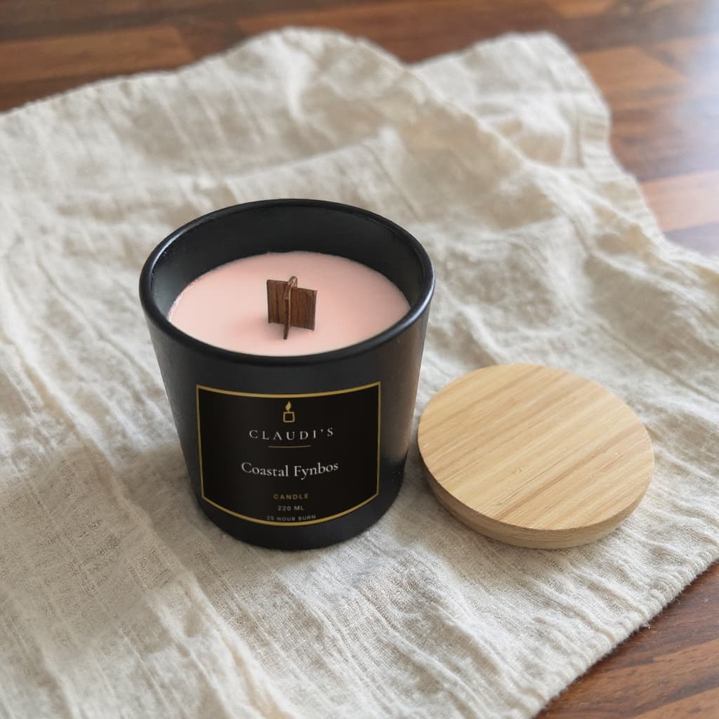 Coastal Fynbos — Bamboo Jar, 220ml · Cross-wooden wick — candle by Claudi's