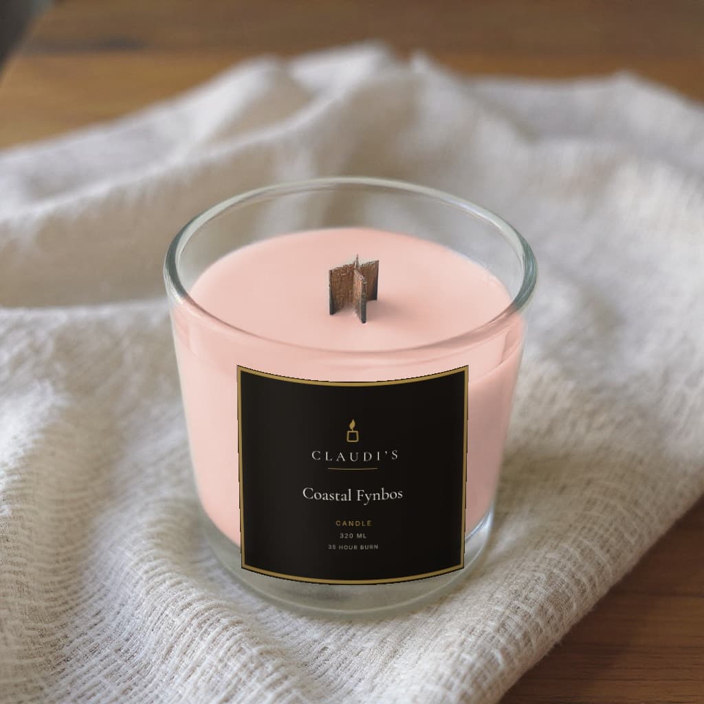 Coastal Fynbos — Tumbler, 320ml · Cross-wooden wick — candle by Claudi's